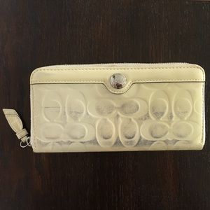 Coach Patent Leather White Wallet